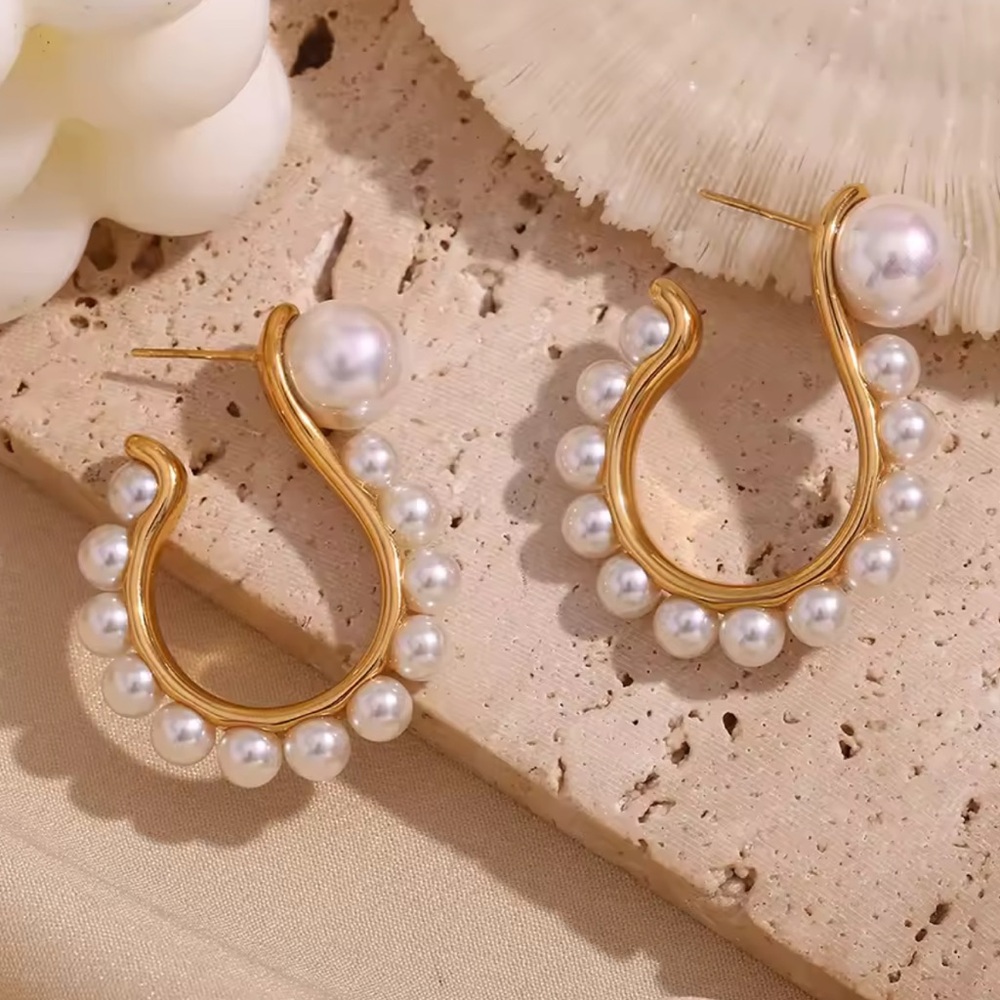 Pearl Question Mark Earrings 18K Gold Plated
Jewelry Stainless Steel - Picture 10 of 12